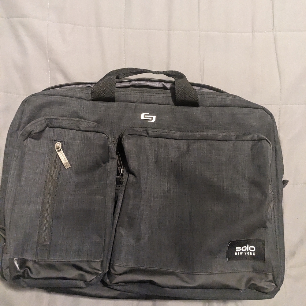 Unisex Solo New York Duane Hybrid Brief Case, Black